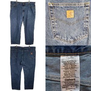 Carhartt Jeans Men's Size 46X30 Light Wash Relaxed Fit Straight Leg 5-Pocket